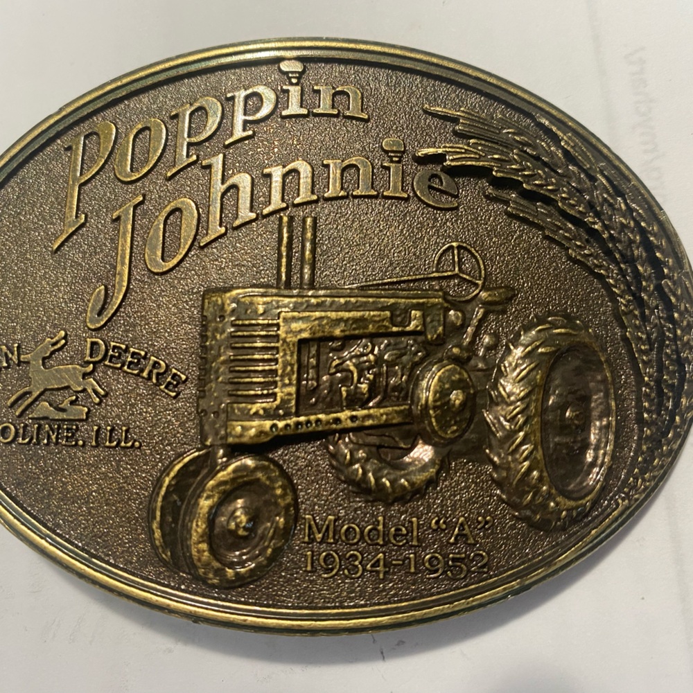 John Deere Gold Tone Tractor Belt Buckle